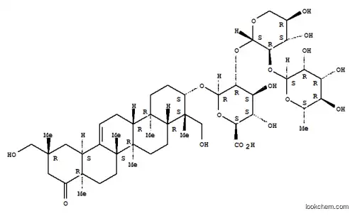 Molecular Structure of 126594-36-3 (b-D-Glucopyranosiduronic acid, (3b,4b,20b)-23,29-dihydroxy-22-oxoolean-12-en-3-yl O-6-deoxy-a-L-mannopyranosyl-(1®2)-O-b-D-xylopyranosyl-(1®2)- (9CI))