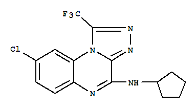 Molecular Structure of 127710-75-2 ([1,2,4]Triazolo[4,3-a]quinoxalin-4-amine,8-chloro-N-cyclopentyl-1-(trifluoromethyl)-)
