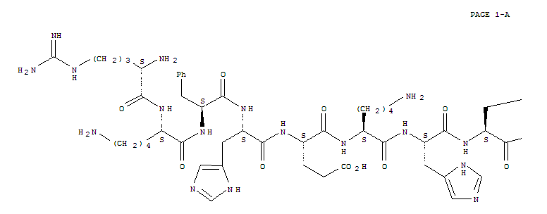 Molecular Structure of 127716-52-3 (L-Arginine,L-arginyl-L-lysyl-L-phenylalanyl-L-histidyl-L-a-glutamyl-L-lysyl-L-histidyl-L-histidyl-L-seryl-L-histidyl-L-arginylglycyl-L-tyrosyl-(9CI))