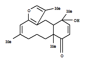 Molecular Structure of 128022-75-3 (Benzo[4,5]cyclodeca[1,2-b]furan-9(7H)-one,6,8,8a,12,12a,13-hexahydro-12-hydroxy-1,5,8a,12-tetramethyl-,(4Z,8aR,12S,12aR)- (9CI))
