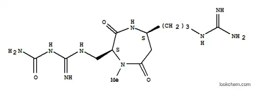Molecular Structure of 128126-47-6 (1-[(E)-(2-{[(2S,5S)-5-{3-[(diaminomethylidene)amino]propyl}-1-methyl-3,7-dioxo-1,4-diazepan-2-yl]methyl}hydrazinyl)methylidene]urea)