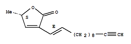 128396-34-9,2(5H)-Furanone,3-(1E)-1-dodecen-11-yn-1-yl-5-methyl-, (5S)-,2(5H)-Furanone,3-(1-dodecen-11-ynyl)-5-methyl-, (E)-; 2(5H)-Furanone,3-(1E)-1-dodecen-11-ynyl-5-methyl-, (5S)- (9CI); Hamabiwalactone A