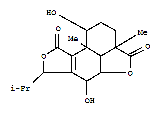 Molecular Structure of 128396-55-4 (1H-Naphtho[1,2-c:4,5-b'c']difuran-4,9-dione,2,3,3a,5a,6,7,9b,9c-octahydro-1,6-dihydroxy-3a,9b-dimethyl-7-(1-methylethyl)-,(1R,3aS,5aS,6R,7S,9bS,9cR)- (9CI))