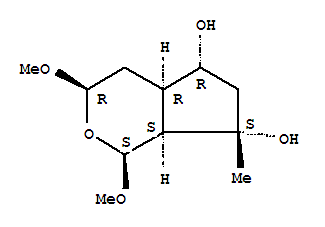 Molecular Structure of 128397-37-5 (Cyclopenta[c]pyran-5,7-diol,octahydro-1,3-dimethoxy-7-methyl-, (1S,3R,4aR,5R,7S,7aS)-)