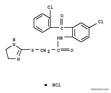 Molecular Structure of 128433-23-8 (N-{4-chloro-2-[(2-chlorophenyl)carbonyl]phenyl}-2-(4,5-dihydro-1H-imidazol-2-ylsulfanyl)acetamide hydrochloride)