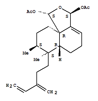 Molecular Structure of 128486-53-3 (1H-Naphtho[1,8a-c]furan-1,3-diol,3,5,6,6a,7,8,9,10-octahydro-7,8-dimethyl-7-(3-methylene-4-penten-1-yl)-,1,3-diacetate, (1S,3S,6aR,7S,8S,10aR)-)
