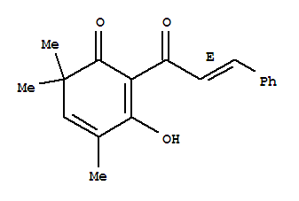 128502-81-8,2,4-Cyclohexadien-1-one,3-hydroxy-4,6,6-trimethyl-2-[(2E)-1-oxo-3-phenyl-2-propen-1-yl]-,2,4-Cyclohexadien-1-one,3-hydroxy-4,6,6-trimethyl-2-(1-oxo-3-phenyl-2-propenyl)-, (E)-;2,4-Cyclohexadien-1-one,3-hydroxy-4,6,6-trimethyl-2-[(2E)-1-oxo-3-phenyl-2-propenyl]- (9CI); Ohobanin