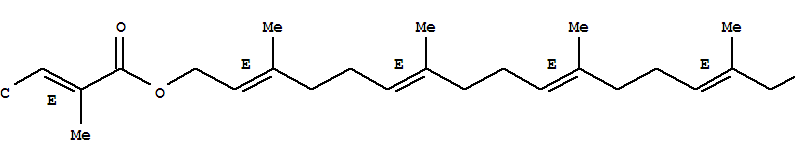 128530-04-1,2-Butenedioic acid,2-methyl-,1-[(2E,6E,10E,14E)-16-hydroxy-3,7,11,15-tetramethyl-2,6,10,14-hexadecatetraenyl]ester, (2E)- (9CI),2-Butenedioicacid, 2-methyl-, 1-(16-hydroxy-3,7,11,15-tetramethyl-2,6,10,14-hexadecatetraenyl)ester, (all-E)-; Cavipetin D