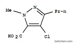 Molecular Structure of 128537-49-5 (4-Chloro-1-methyl-3-propyl-1H-pyrazole-5-carboxylic acid)