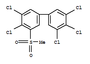 Molecular Structure of 128742-33-6 (1,1'-Biphenyl,3,3',4,4',5-pentachloro-5'-(methylsulfonyl)-)