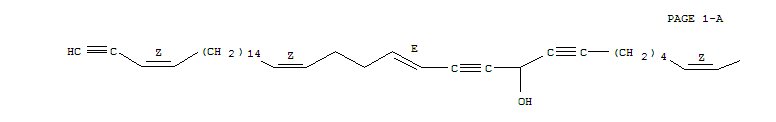 Molecular Structure of 128855-12-9 (4,12,23,27,43-Hexatetracontapentaene-1,18,21,45-tetrayn-3-one,20-hydroxy-, (4E,12Z,23E,27Z,43Z)-)