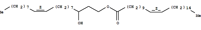 Molecular Structure of 128885-07-4 (11-Heptacosenoic acid,(11Z)-3-hydroxy-11-eicosen-1-yl ester, (11Z)-)