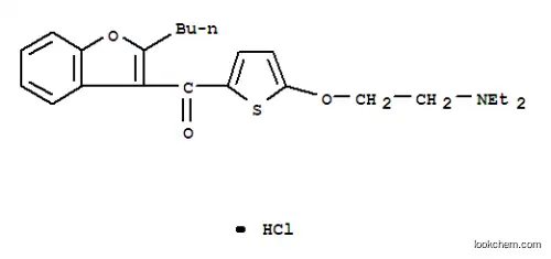 Molecular Structure of 128995-51-7 (1-(2-Butyl-1-benzofuran-3-yl)-1-[5-[2-(diethylamino)ethoxy]-2-thienyl]methanone hydrochloride)