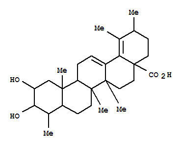 Molecular Structure of 129058-61-3 (24-Norursa-12,18-dien-28-oicacid, 2,3-dihydroxy-, (2a,3b,4a)- (9CI))