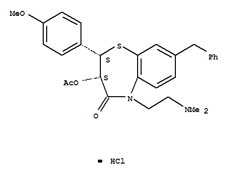 3-ACETOXY-8-BENZYL-2,3-DIHYDRO-5-(2-(DIMETHYLAMINO)ETHYL)-2-(4-METHOXYPHENYL)-1,5-BENZOTHIAZEPINE-4-(5H)-ONE HCL