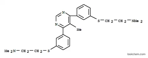 Molecular Structure of 129224-96-0 (Ethanamine,2,2'-[(5-methyl-4,6-pyrimidinediyl)bis(3,1-phenylenethio)]bis[N,N-dimethyl-(9CI))