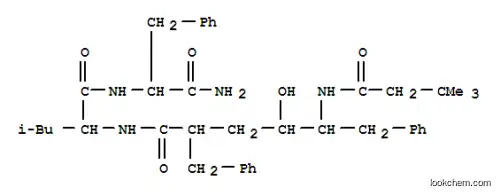 Molecular Structure of 129252-79-5 (N-{(2R,4S,5S)-2-benzyl-5-[(3,3-dimethylbutanoyl)amino]-4-hydroxy-6-phenylhexanoyl}-L-leucyl-L-phenylalaninamide)