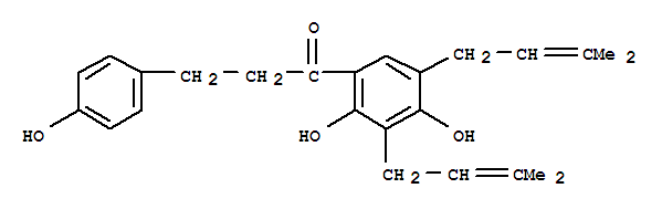 129280-37-1,1-[2,4-dihydroxy-3,5-bis(3-methylbut-2-en-1-yl)phenyl]-3-(4-hydroxyphenyl)propan-1-one,1-Propanone,1-[2,4-dihydroxy-3,5-bis(3-methyl-2-butenyl)phenyl]-3-(4-hydroxyphenyl)- (9CI);Gancaonin J