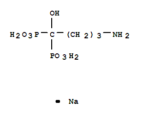 Molecular Structure of 129318-43-0 (Phosphonic acid,P,P'-(4-amino-1-hydroxybutylidene)bis-, sodium salt (1:1))