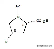 Molecular Structure of 129512-85-2 (L-Proline, 1-acetyl-4-fluoro-, cis- (9CI))