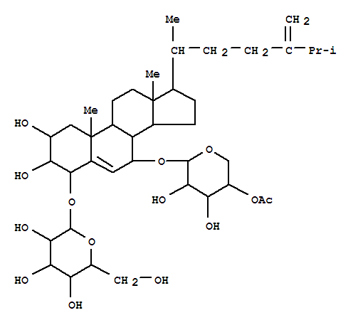 Molecular Structure of 129744-13-4 (b-D-Galactopyranoside, (2a,3b,4b,7a)-7-[(4-O-acetyl-b-D-xylopyranosyl)oxy]-2,3-dihydroxyergosta-5,24(28)-dien-4-yl(9CI))