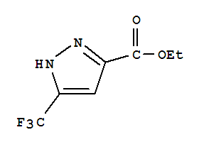 Molecular Structure of 129768-30-5 (1H-Pyrazole-3-carboxylicacid, 5-(trifluoromethyl)-, ethyl ester)