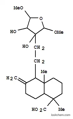 Molecular Structure of 130281-72-0 (1-Naphthalenecarboxylicacid,decahydro-1,4a-dimethyl-6-methylene-5-[2-(tetrahydro-3,4-dihydroxy-2,5-dimethoxy-3-furanyl)ethyl]-(9CI))