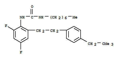 Molecular Structure of 130400-16-7 (Urea,N-[2-[2-[4-(2,2-dimethylpropyl)phenyl]ethyl]-4,6-difluorophenyl]-N'-heptyl-)