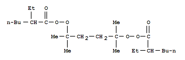 Molecular Structure of 13052-09-0 (Hexaneperoxoic acid,2-ethyl-, OO1,OO1'-(1,1,4,4-tetramethyl-1,4-butanediyl) ester)