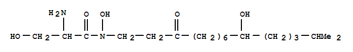 Molecular Structure of 130640-31-2 (Propanamide,2-amino-N,3-dihydroxy-N-(10-hydroxy-14-methyl-3-oxopentadecyl)-)