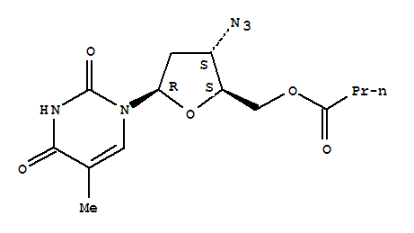 Molecular Structure of 130683-70-4 (Thymidine,3'-azido-3'-deoxy-, 5'-butanoate (9CI))