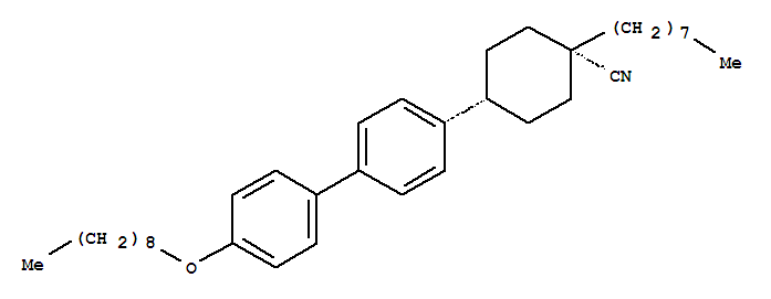 Molecular Structure of 130710-07-5 (Cyclohexanecarbonitrile,4-[4'-(nonyloxy)[1,1'-biphenyl]-4-yl]-1-octyl-, cis-)