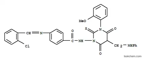 Benzamide, 4-(((2-chlorophenyl)methylene)amino)-N-(tetrahydro-3-(2-methoxyphenyl)-4,6-dioxo-5-((phenylamino)methyl)-2-thioxo-1(2H)-pyrimidinyl)-