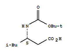Molecular Structure of 132549-43-0 (Hexanoic acid,3-[[(1,1-dimethylethoxy)carbonyl]amino]-5-methyl-, (3S)-)