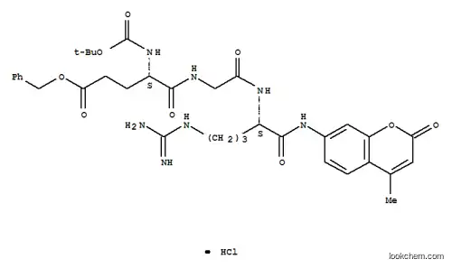 Molecular Structure of 133448-22-3 (BOC-GLU(OBZL)-GLY-ARG-AMC HCL)