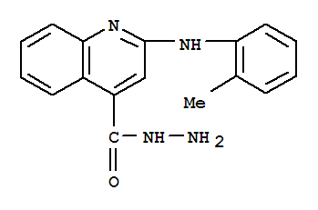 Molecular Structure of 134721-73-6 (4-Quinolinecarboxylicacid, 2-[(2-methylphenyl)amino]-, hydrazide)
