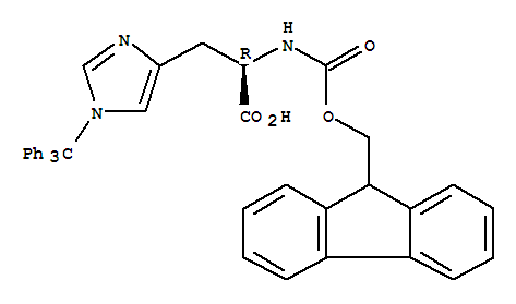 Molecular Structure of 135610-90-1 (D-Histidine,N-[(9H-fluoren-9-ylmethoxy)carbonyl]-1-(triphenylmethyl)-)