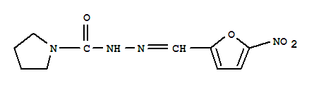 Molecular Structure of 14052-81-4 (1-Pyrrolidinecarboxylicacid, 2-[(5-nitro-2-furanyl)methylene]hydrazide)
