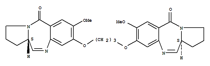 140676-21-7,5H-Pyrrolo[2,1-c][1,4]benzodiazepin-5-one,8,8'-[1,3-propanediylbis(oxy)]bis[1,2,3,11a-tetrahydro-7-methoxy-,(11aS,11'aS)-,5H-Pyrrolo[2,1-c][1,4]benzodiazepin-5-one,8,8'-[1,3-propanediylbis(oxy)]bis[1,2,3,11a-tetrahydro-7-methoxy-,[S-(R*,R*)]-;(+)-1,1'-[(Propane-1,3-diyl)dioxy]bis[(11aS)-7-methoxy-1,2,3,11a-tetrahydro-5H-pyrrolo[2,1-c][1,4]benzodiazepin-5-one];DSB 120