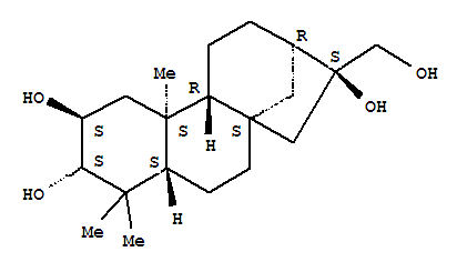 Molecular Structure of 141360-96-5 (Kaurane-2,3,16,17-tetrol,(2b,3a,16a)- (9CI))