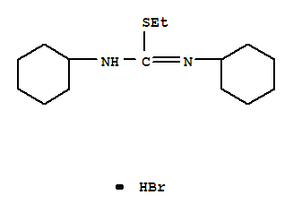Molecular Structure of 14153-88-9 (Carbamimidothioic acid,N,N'-dicyclohexyl-, ethyl ester, monohydrobromide (9CI))