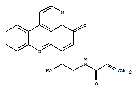 141544-60-7,2-Butenamide,N-[2-hydroxy-2-(4-oxo-4H-pyrido[2,3,4-kl]acridin-6-yl)ethyl]-3-methyl-, (-)-,4H-Pyrido[2,3,4-kl]acridine,2-butenamide deriv.; (-)-Cystodytine D; Cystodytin D; Cystodytine D