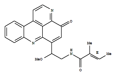 Molecular Structure of 141544-63-0 (2-Butenamide,N-[2-methoxy-2-(4-oxo-4H-pyrido[2,3,4-kl]acridin-6-yl)ethyl]-2-methyl-,(2E)-(-)-)