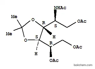 Molecular Structure of 14166-65-5 (1,5,6-tri-O-acetyl-2-(acetylamino)-2-deoxy-3,4-O-(1-methylethylidene)hexitol)