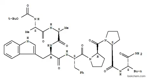 Molecular Structure of 141663-86-7 (BOC-ALA-ALA-D-TRP-PHE-D-PRO-PRO-NLE-NH2)