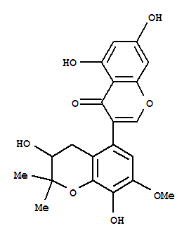 Molecular Structure of 141886-18-2 ([3,5'-Bi-4H-1-benzopyran]-4-one,2',3'-dihydro-3',5,7,8'-tetrahydroxy-7'-methoxy-2',2'-dimethyl- (9CI))