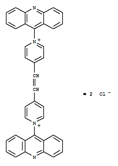 Molecular Structure of 141889-91-0 (Pyridinium,4,4'-(1,2-ethenediyl)bis[1-(9-acridinyl)-, dichloride (9CI))