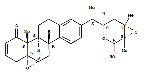 Molecular Structure of 141895-08-1 (b-D-talo-Heptopyranose,2,3-anhydro-4,6,7-trideoxy-2,3-di-C-methyl-6-[(4aR,5aS,6aR,12aS,12bR)-1,5a,6,6a,11,12,12a,12b-octahydro-12b-methyl-1-oxo-4H-chryseno[6,6a-b]oxiren-9-yl]-(9CI))