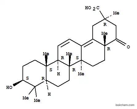 Molecular Structure of 142545-68-4 (Oleana-11,13(18)-dien-29-oicacid, 3-hydroxy-22-oxo-, (3b,20b)- (9CI))