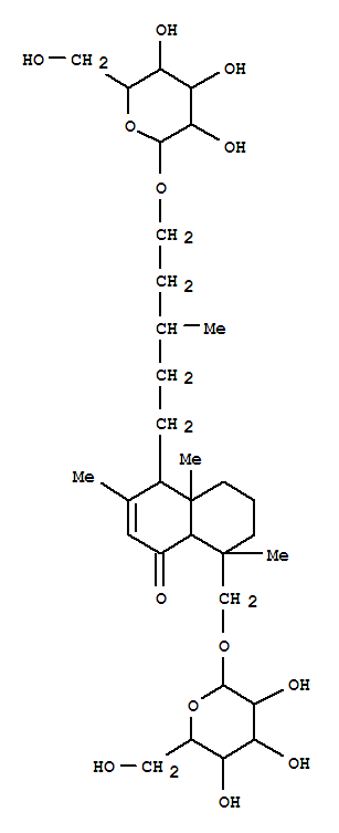 142570-04-5,1(4H)-Naphthalenone,8-[(b-D-glucopyranosyloxy)methyl]-4-[5-(b-D-glucopyranosyloxy)-3-methylpentyl]-4a,5,6,7,8,8a-hexahydro-3,4a,8-trimethyl-(9CI),GomojosideG